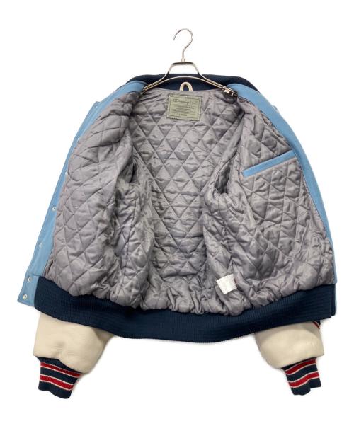 Champion（チャンピオン）Champion (チャンピオン) フルデコスタジャン ブルー×ホワイト サイズ:Lの古着・服飾アイテム