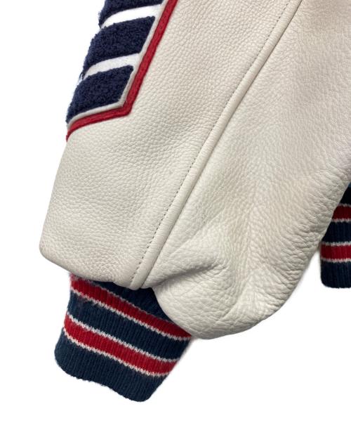 Champion（チャンピオン）Champion (チャンピオン) フルデコスタジャン ブルー×ホワイト サイズ:Lの古着・服飾アイテム