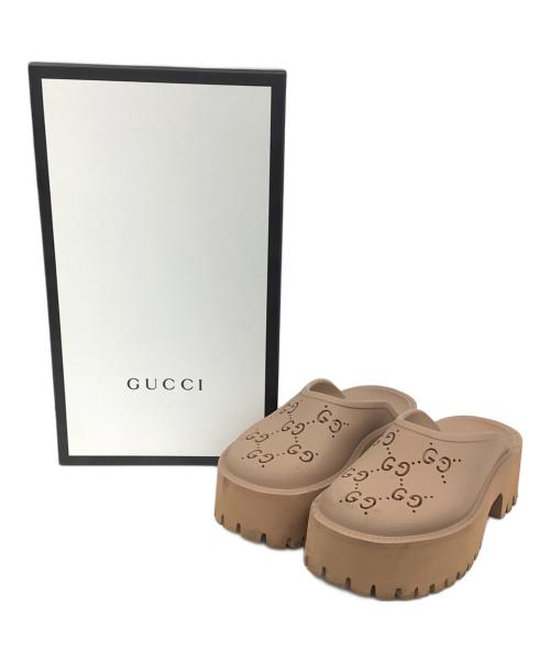 GUCCI（グッチ）GUCCI (グッチ) プラットフォームサンダル ベージュ サイズ:36の古着・服飾アイテム