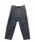 THE NORTHFACE PURPLELABELザ・ノースフェイス パープルレーベル）の古着「Webbing Belt Denim Wide Tapered Pants」｜ブラック