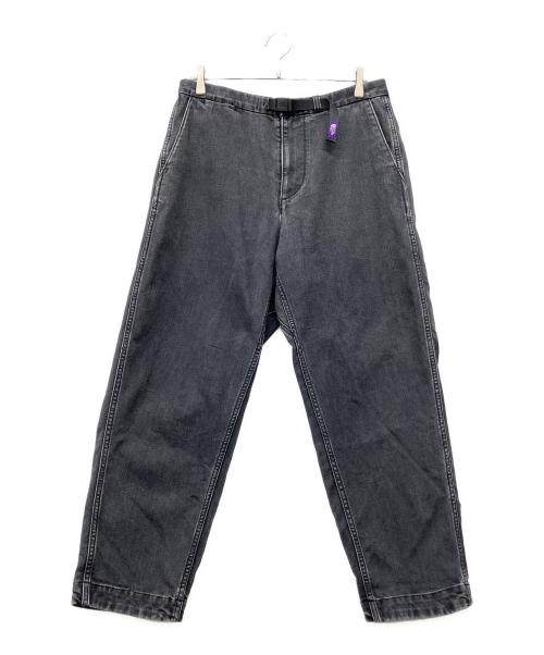 THE NORTHFACE PURPLELABEL（ザ・ノースフェイス パープルレーベル）THE NORTHFACE PURPLELABEL (ザ・ノースフェイス パープルレーベル) Webbing Belt Denim Wide Tapered Pants ブラック サイズ:81cm(W32)の古着・服飾アイテム