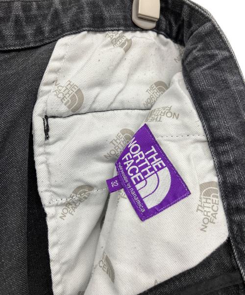 THE NORTHFACE PURPLELABEL（ザ・ノースフェイス パープルレーベル）THE NORTHFACE PURPLELABEL (ザ・ノースフェイス パープルレーベル) Webbing Belt Denim Wide Tapered Pants ブラック サイズ:81cm(W32)の古着・服飾アイテム