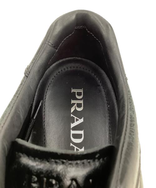 PRADA（プラダ）PRADA (プラダ) レザースニーカー ブラック サイズ:6の古着・服飾アイテム