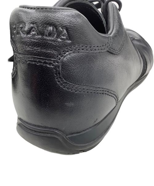 PRADA（プラダ）PRADA (プラダ) レザースニーカー ブラック サイズ:6の古着・服飾アイテム