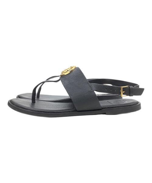 TORY BURCH（トリーバーチ）TORY BURCH (トリーバーチ) Tストラップ トングサンダル ブラック サイズ:5の古着・服飾アイテム