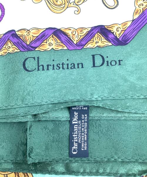 Christian Dior（クリスチャン ディオール）Christian Dior (クリスチャン ディオール) Old Dior　大判スカーフ グリーンの古着・服飾アイテム
