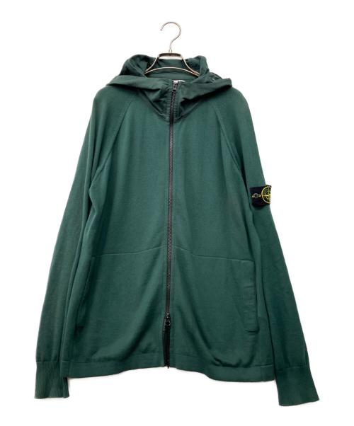 STONE ISLAND（ストーンアイランド）STONE ISLAND (ストーンアイランド) フードジップアップカーディガン グリーン サイズ:Lの古着・服飾アイテム
