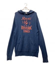 Hysteric Glamour（ヒステリックグラマー）の古着「ニットパーカー」｜ネイビー