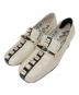 GUCCI（グッチ）の古着「CRYSTAL MID HEEL LOAFER」｜ベージュ