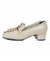 GUCCI (グッチ) CRYSTAL MID HEEL LOAFER ベージュ サイズ:35 1/2：28000円