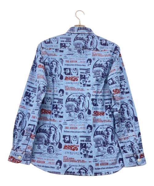 Hysteric Glamour（ヒステリックグラマー）Hysteric Glamour (ヒステリックグラマー) Courtney Love/OPEN24H総柄長袖SH インディゴ サイズ:L 未使用品の古着・服飾アイテム