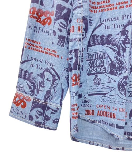 Hysteric Glamour（ヒステリックグラマー）Hysteric Glamour (ヒステリックグラマー) Courtney Love/OPEN24H総柄長袖SH インディゴ サイズ:L 未使用品の古着・服飾アイテム