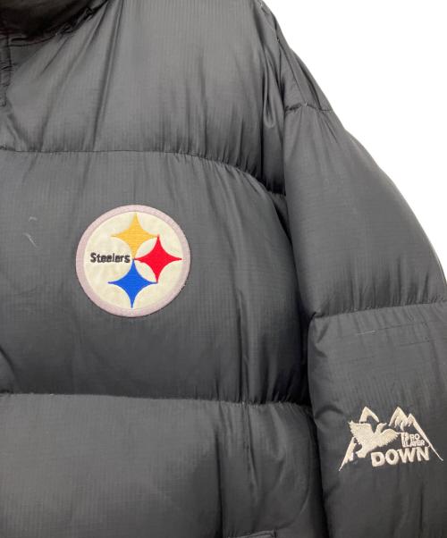 Pro Player（プロ プレイヤー）PRO PLAYER (プロ プレイヤー) NFL PITTSBURGH STEELERS　90’ﾀﾞｳﾝｼﾞｬｹｯﾄ ブラック サイズ:XLの古着・服飾アイテム