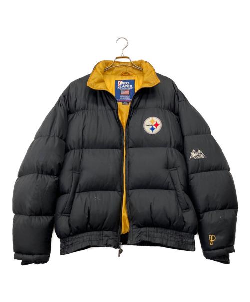 Pro Player（プロ プレイヤー）PRO PLAYER (プロ プレイヤー) NFL PITTSBURGH STEELERS　90’ﾀﾞｳﾝｼﾞｬｹｯﾄ ブラック サイズ:XLの古着・服飾アイテム