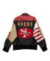NFL (ナショナル・フットボール・リーグ) JEFF HAMILTON (ジェフハミルトン) 49ERS  90's 袖革スタジャン ブラック×レッド サイズ:L：24000円