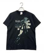 COSPAコスパ）の古着「BLACK☆ROCK SHOOTER　プリントTシャツ」｜ブラック