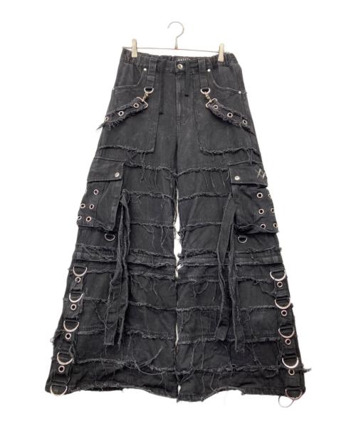 REFLEM（レフレム）REFLEM (レフレム) 2WAYワイドデニムカーゴパンツ ブラック サイズ:FREEの古着・服飾アイテム