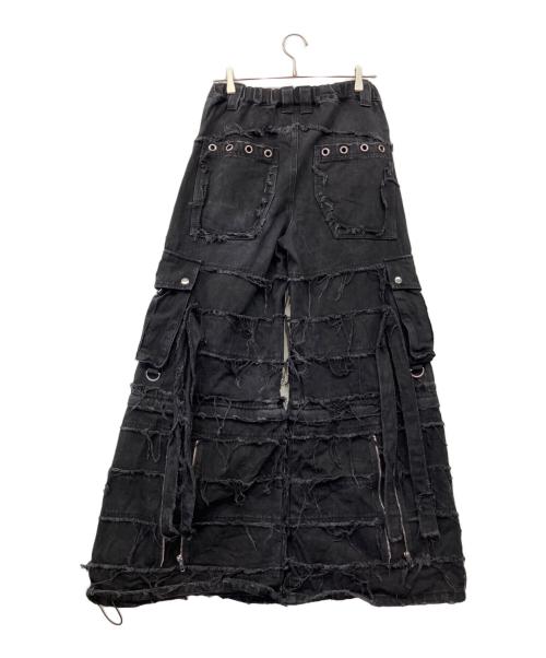 REFLEM（レフレム）REFLEM (レフレム) 2WAYワイドデニムカーゴパンツ ブラック サイズ:FREEの古着・服飾アイテム