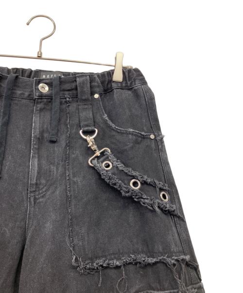 REFLEM（レフレム）REFLEM (レフレム) 2WAYワイドデニムカーゴパンツ ブラック サイズ:FREEの古着・服飾アイテム