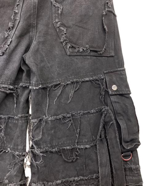 REFLEM（レフレム）REFLEM (レフレム) 2WAYワイドデニムカーゴパンツ ブラック サイズ:FREEの古着・服飾アイテム