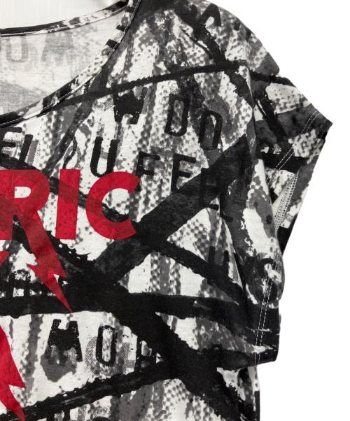 Hysteric Glamour（ヒステリックグラマー）Hysteric Glamour (ヒステリックグラマー) HYS ROCK プリントTシャツ ブラック×ホワイト サイズ:FREEの古着・服飾アイテム