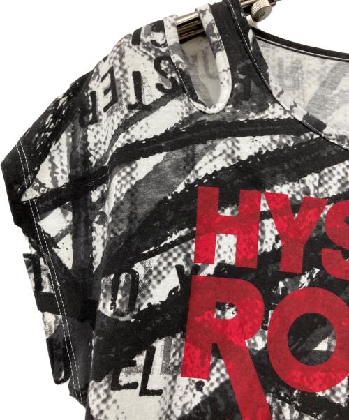Hysteric Glamour（ヒステリックグラマー）Hysteric Glamour (ヒステリックグラマー) HYS ROCK プリントTシャツ ブラック×ホワイト サイズ:FREEの古着・服飾アイテム
