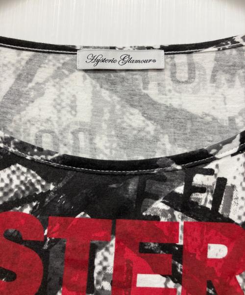 Hysteric Glamour（ヒステリックグラマー）Hysteric Glamour (ヒステリックグラマー) HYS ROCK プリントTシャツ ブラック×ホワイト サイズ:FREEの古着・服飾アイテム
