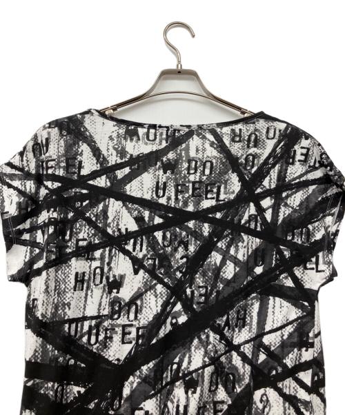 Hysteric Glamour（ヒステリックグラマー）Hysteric Glamour (ヒステリックグラマー) HYS ROCK プリントTシャツ ブラック×ホワイト サイズ:FREEの古着・服飾アイテム