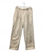 TapWaterタップウォーター）の古着「Cotton Chino Tuck Trousers 」｜ベージュ