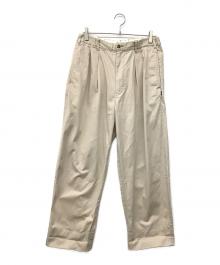 TapWater（タップウォーター）の古着「Cotton Chino Tuck Trousers 」｜ベージュ