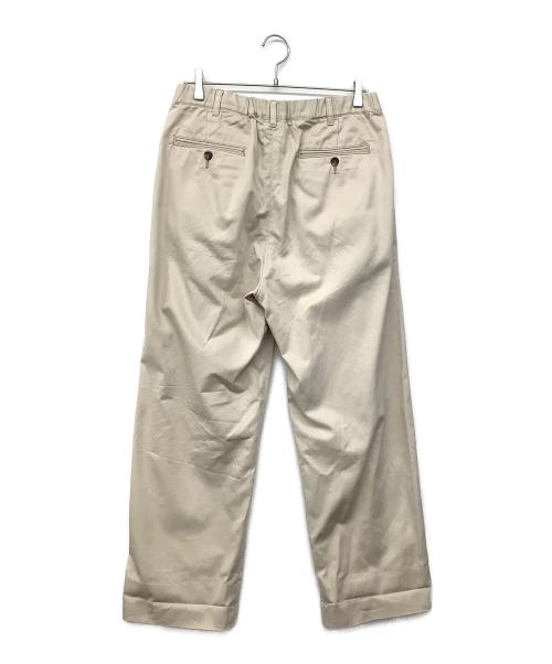 TapWater（タップウォーター）TapWater (タップウォーター) Cotton Chino Tuck Trousers  ベージュ サイズ:36の古着・服飾アイテム