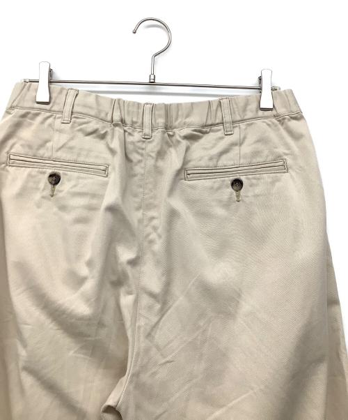 TapWater（タップウォーター）TapWater (タップウォーター) Cotton Chino Tuck Trousers  ベージュ サイズ:36の古着・服飾アイテム