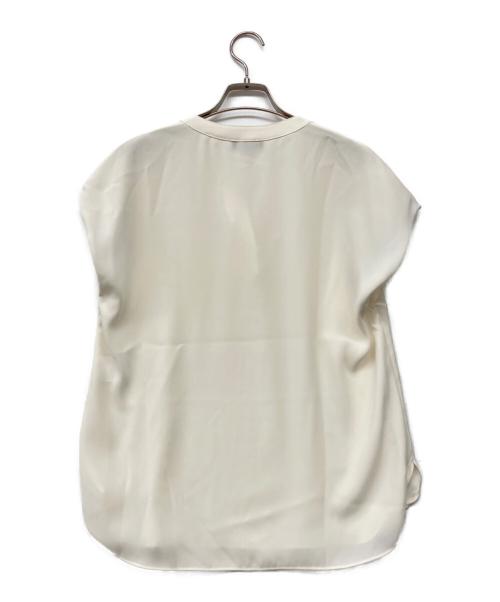 theory（セオリー）theory (セオリー) スキッパー ネック プルオーバー ブラウス ベージュ サイズ:Sの古着・服飾アイテム