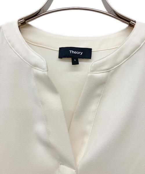 theory（セオリー）theory (セオリー) スキッパー ネック プルオーバー ブラウス ベージュ サイズ:Sの古着・服飾アイテム