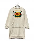 GUCCIグッチ）の古着「ヴィンテージ ロゴ キッズ パーカー」｜ベージュ
