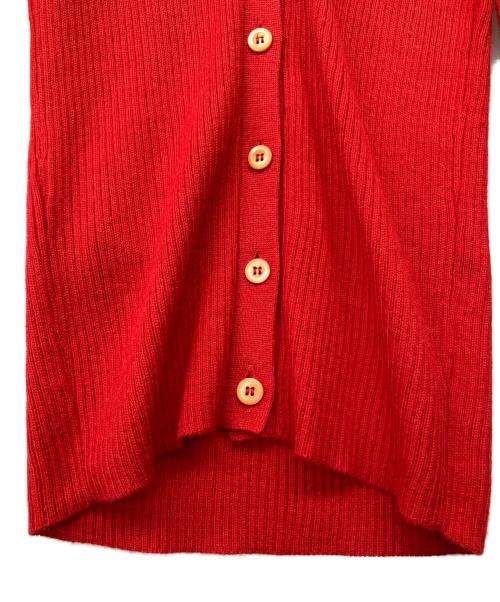 PRADA（プラダ）PRADA (プラダ) アルパカ100％ニットカーディガン レッド サイズ:38の古着・服飾アイテム
