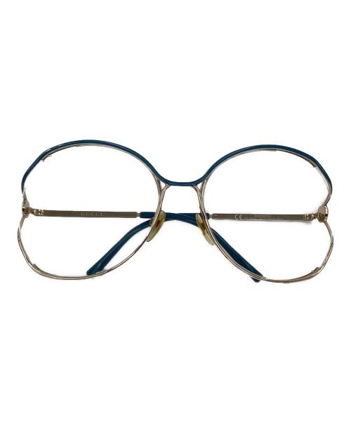 GUCCI（グッチ）GUCCI (グッチ) 眼鏡フレーム ブルー×ゴールド サイズ:63□18の古着・服飾アイテム