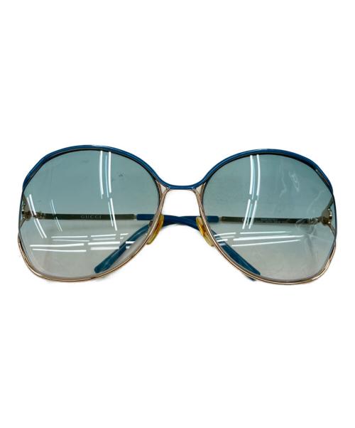 GUCCI（グッチ）GUCCI (グッチ) 眼鏡フレーム ブルー×ゴールド サイズ:63□18の古着・服飾アイテム