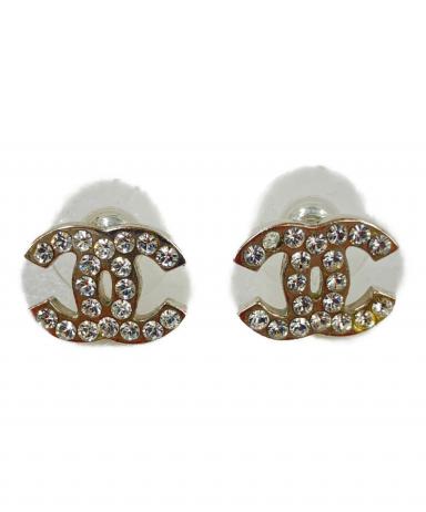 中古・古着通販】CHANEL (シャネル) ココマーク ラインストーンピアス