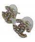 CHANEL (シャネル) ココマーク ラインストーンピアス シルバーカラー：45000円