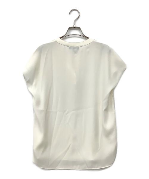 theory（セオリー）theory (セオリー) スキッパー ネック プルオーバー ブラウス ベージュ サイズ:Sの古着・服飾アイテム