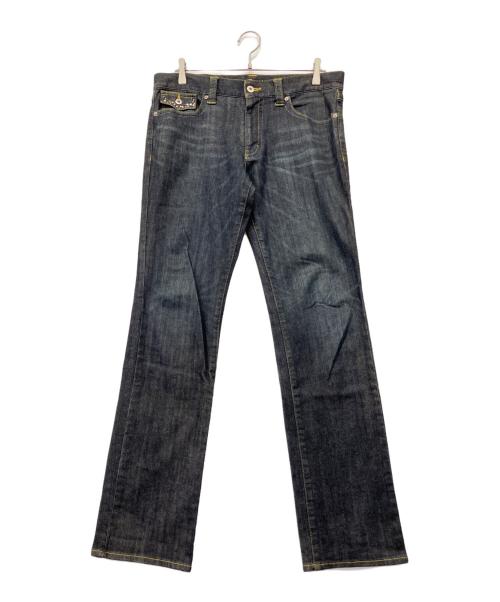 BURBERRY BLACK LABEL（バーバリーブラックレーベル）BURBERRY BLACK LABEL (バーバリーブラックレーベル) ラインストーンデニムパンツ インディゴ サイズ:82の古着・服飾アイテム