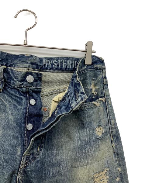 Hysteric Glamour（ヒステリックグラマー）Hysteric Glamour (ヒステリックグラマー) 00'sRWH加工デニム スリムストレートパンツ インディゴ サイズ:ｗ32Ⅼ32の古着・服飾アイテム