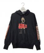 Hysteric Glamourヒステリックグラマー）の古着「VIXEN GIRL ガール プリント プルオーバー パーカー」｜ブラック