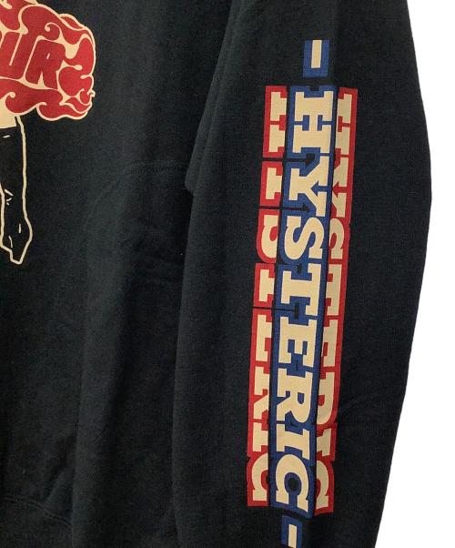 Hysteric Glamour（ヒステリックグラマー）Hysteric Glamour (ヒステリックグラマー) VIXEN GIRL ガール プリント プルオーバー パーカー ブラック サイズ:Lの古着・服飾アイテム