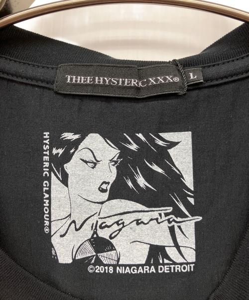 Thee Hysteric XXX（ジィ ヒステリックトリプルエックス）Thee Hysteric XXX (ジィ ヒステリックトリプルエックス) NIAGARA DETROIT プリントTシャツ ブラック サイズ:Lの古着・服飾アイテム