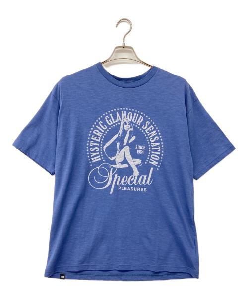 Hysteric Glamour（ヒステリックグラマー）Hysteric Glamour (ヒステリックグラマー) SPECIAL PLEASURES　ヒスガールプリントTシャツ インディゴ サイズ:Mの古着・服飾アイテム