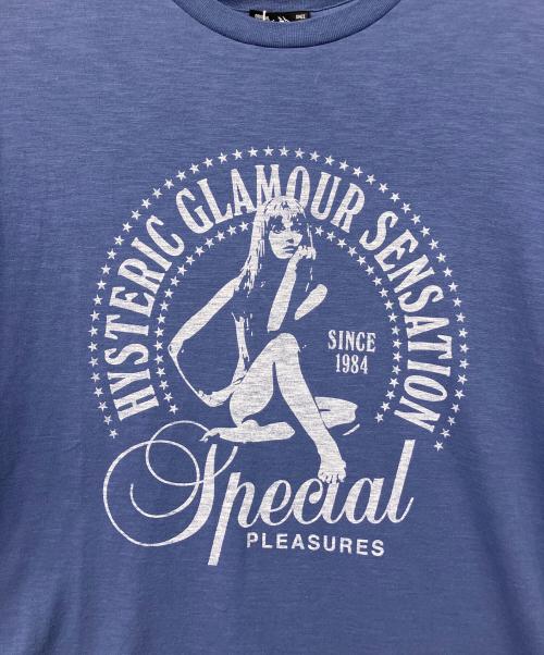 Hysteric Glamour（ヒステリックグラマー）Hysteric Glamour (ヒステリックグラマー) SPECIAL PLEASURES　ヒスガールプリントTシャツ インディゴ サイズ:Mの古着・服飾アイテム