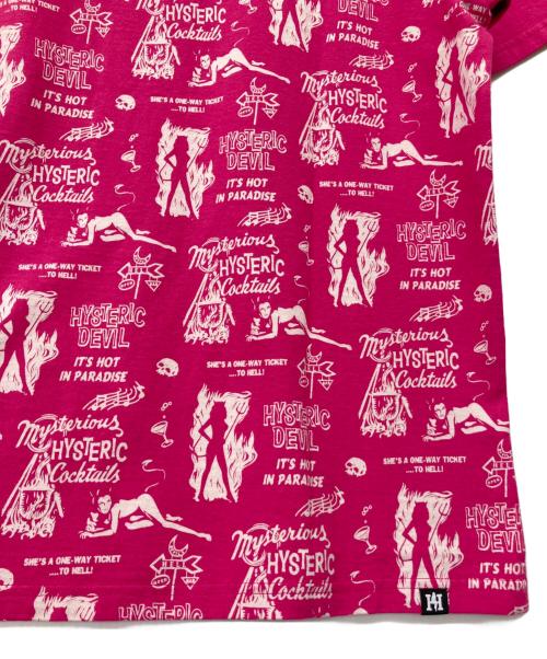 Hysteric Glamour（ヒステリックグラマー）Hysteric Glamour (ヒステリックグラマー) DEVILヒスガールプリントTシャツ ショッキングピンク サイズ:Lの古着・服飾アイテム