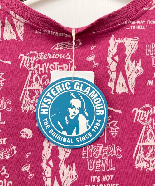 Hysteric Glamour（ヒステリックグラマー）Hysteric Glamour (ヒステリックグラマー) DEVILヒスガールプリントTシャツ ショッキングピンク サイズ:Lの古着・服飾アイテム